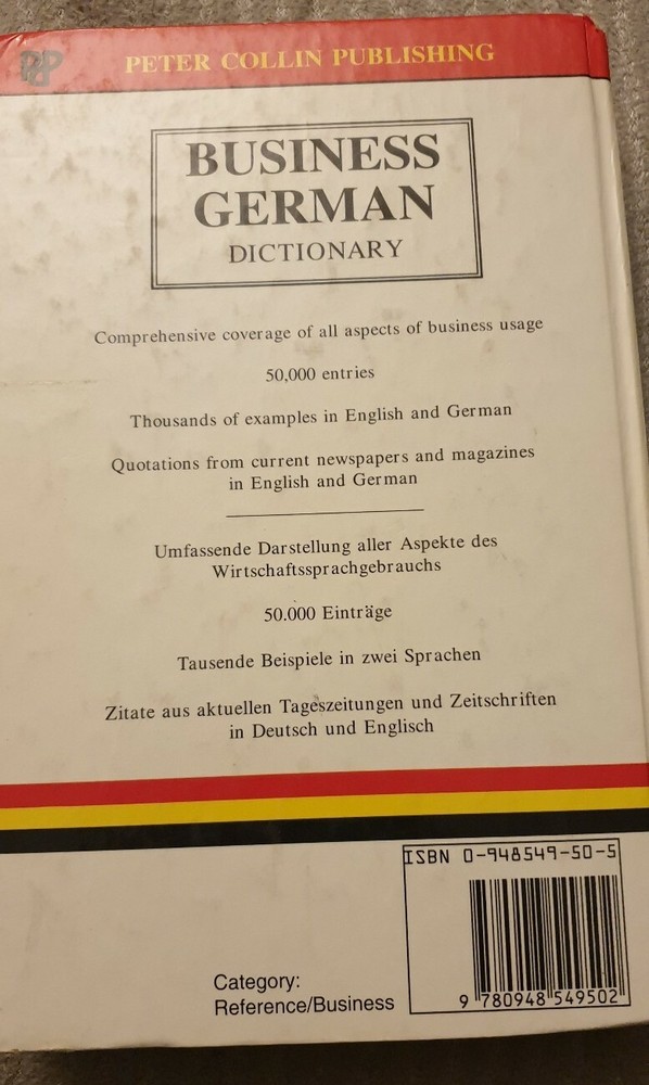 Business German Dictionary Collins 1994 PB