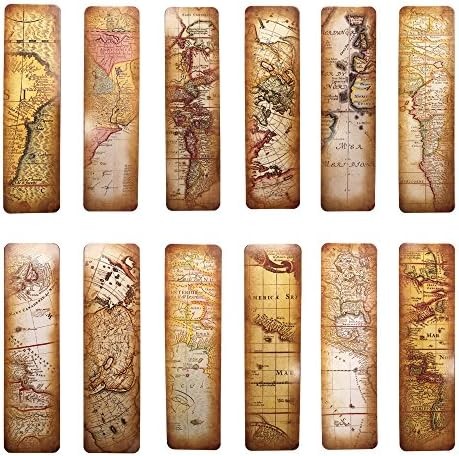 Vintage Map Themed Bookmarks Set