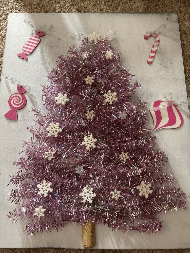 Christmas Door Hanger Pink Christmas Tree