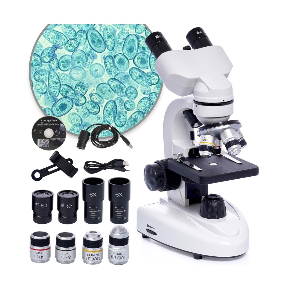 SELFIE CAT Laboratory Microscope for School, Binocular Compound Microscope 20...