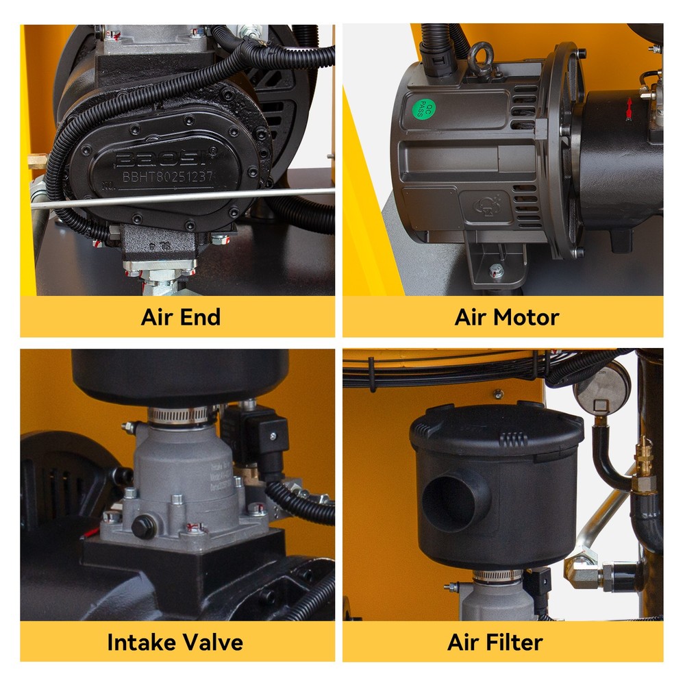 20HP 230V 1Ph/3 Ph Variable Frequency Rotary Screw Air Compressor 81CFM@115PSI