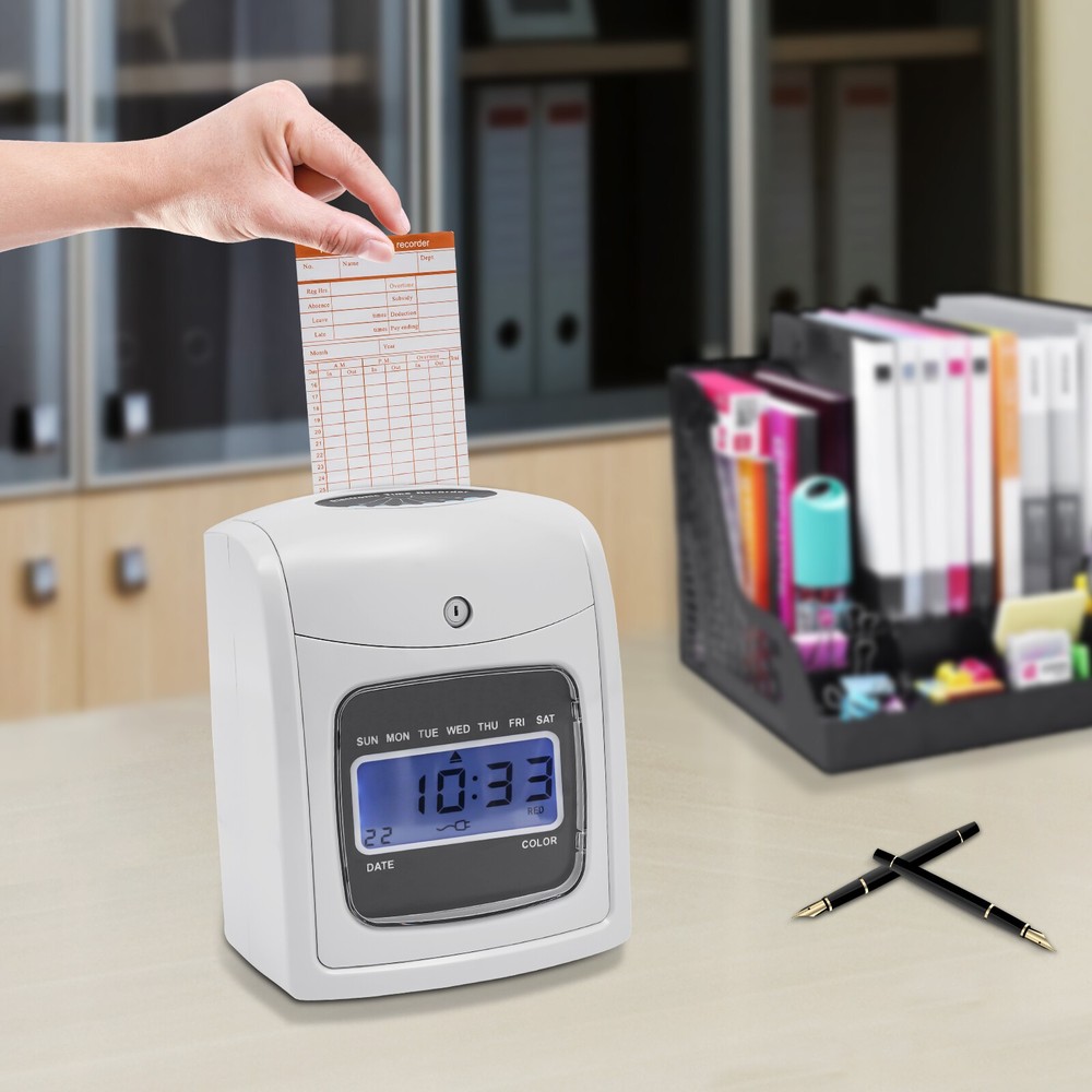 LCD Display Time Clock Punch Card Employee Attendance Machine Check-In Machine