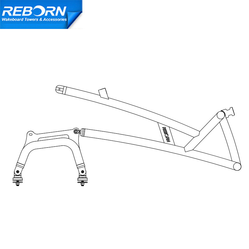Reborn LaunchX Forward-Facing Wakeboard Tower Polished Fast Install & Fold Down