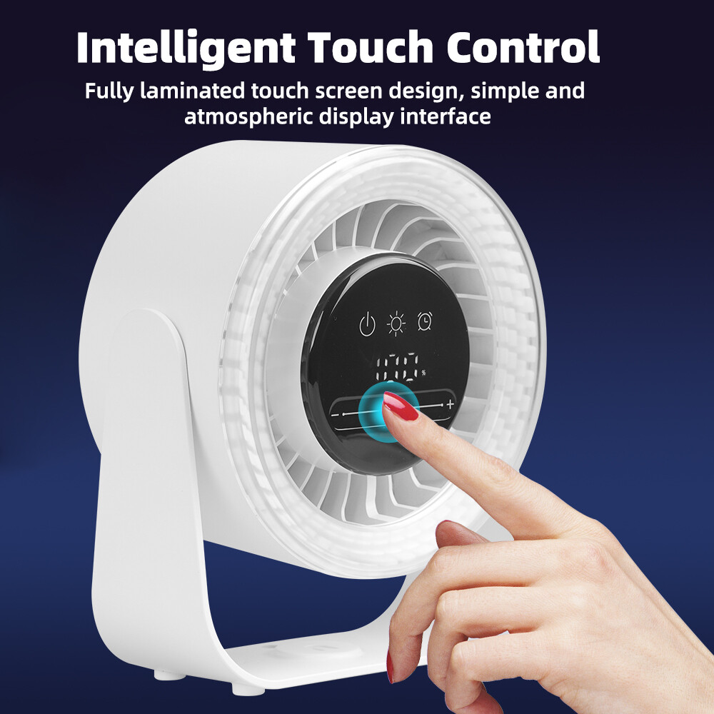 Personal Portable Desktop Small Quite Table Fan Rechargeable W/ Digital Display
