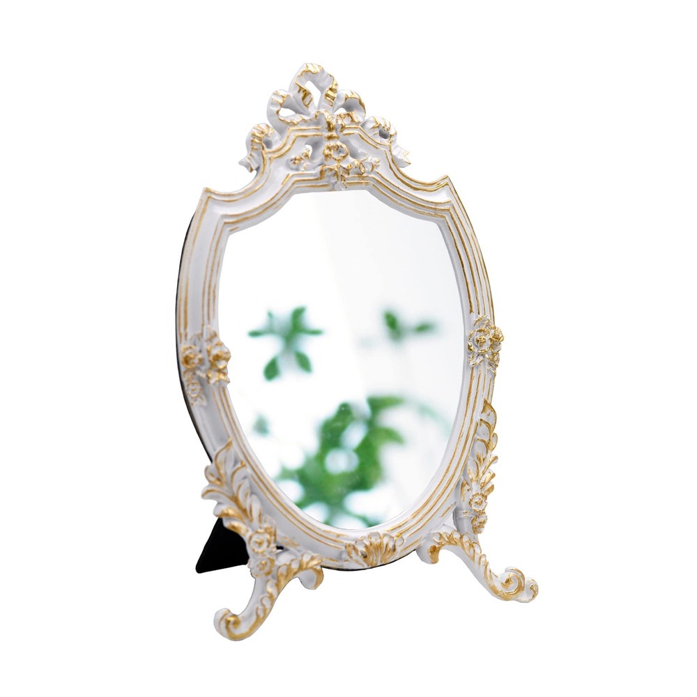 Resin Frame Decorative Wall Mirror Makeup Mirror Tabletop Mirrors, for Bedroo...