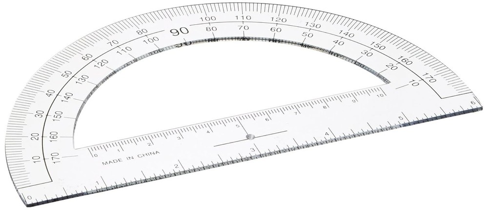 Accurate 6-Inch Protractor with Ruler and Clear Plastic Construction