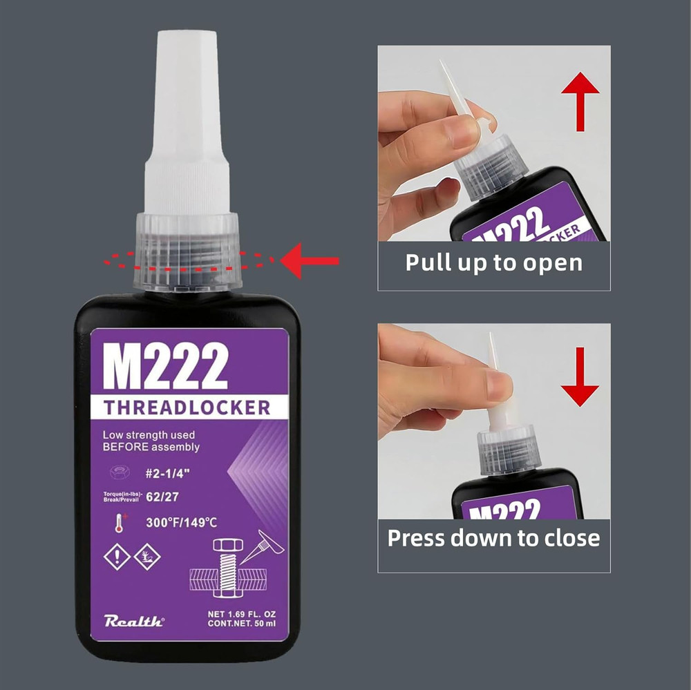 Threadlocker M222 Purple 50ml Low Strength, Thread Locker Lock Tight