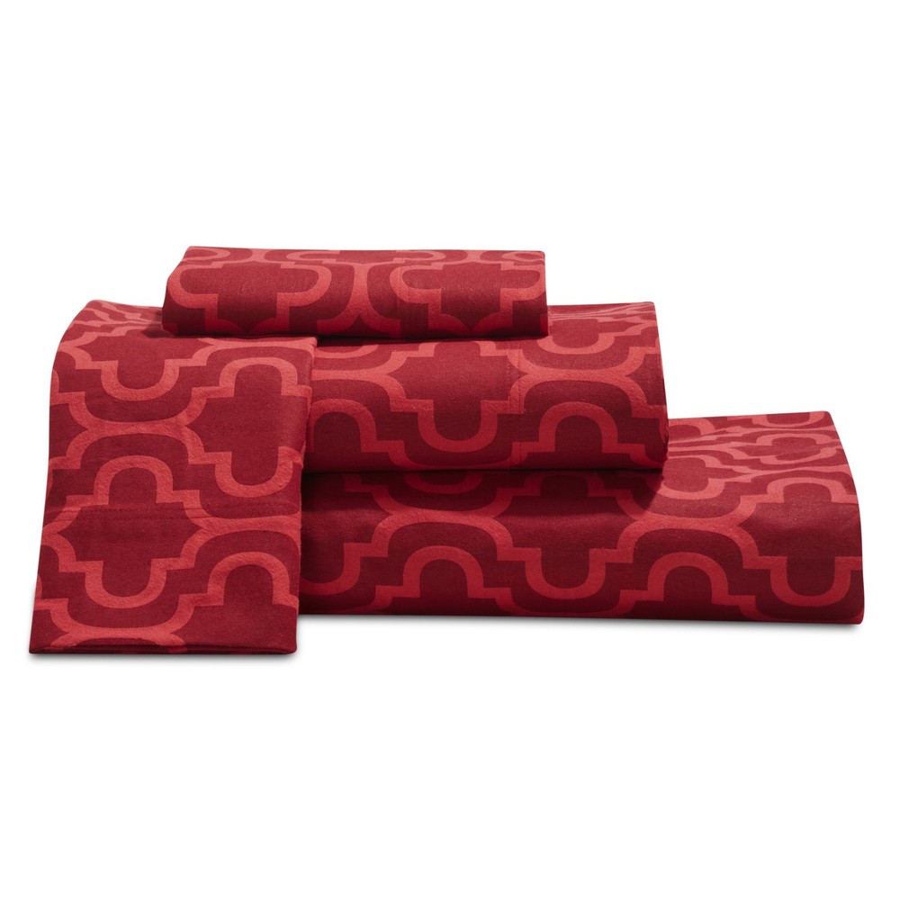 Flannel Cotton Trellis Deep Pocket Bed Sheet Set