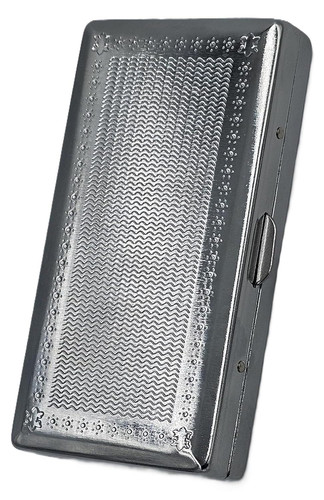 Cigarette Case Victorian Style Metal Holder for Regular, King and Silver