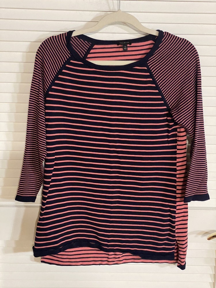 Talbots Top Stripe Pullover Knit Sweater Size Small Women EUC