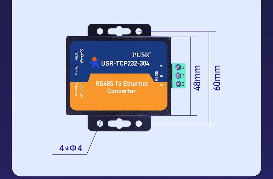PUSR RS485 to Ethernet Serial Device Server Modbus RTU to TCP USR-TCP232-304