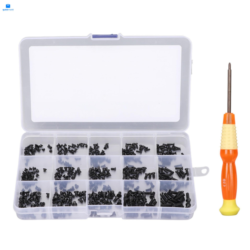 450 PCS Laptop Screws 15 Sizes Kit,Notebook Black Oxide
