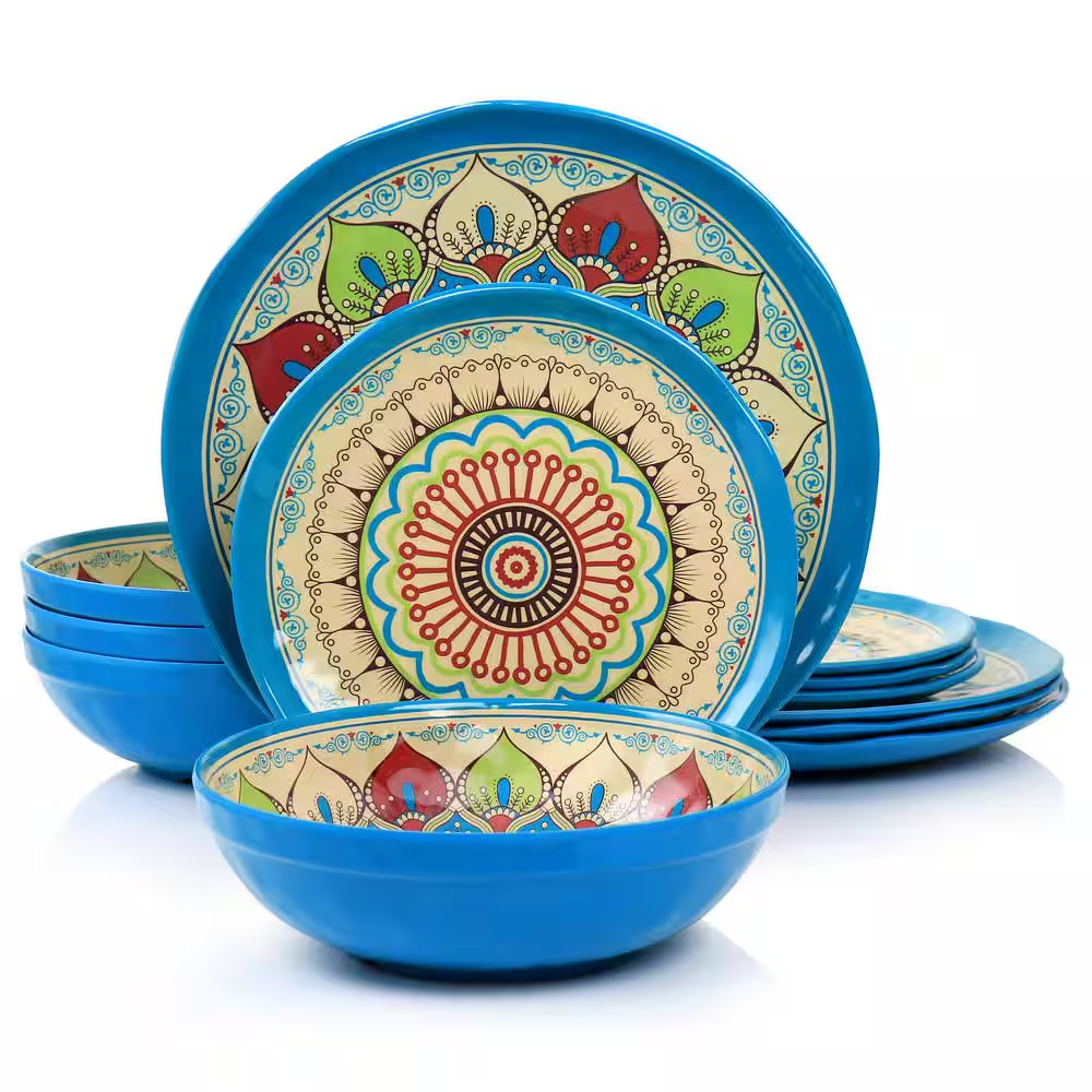 Camilla 12-Piece Melamine Dinnerware Set