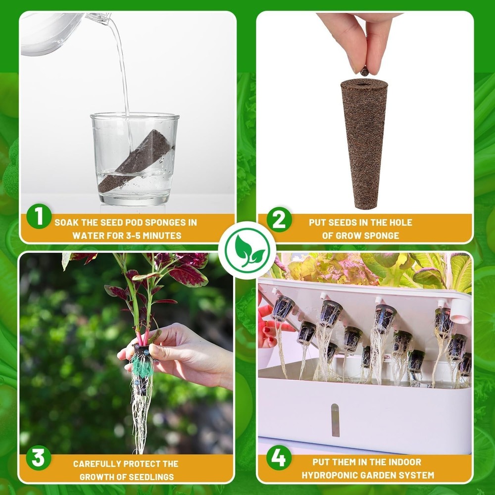Hydroponic Seed Growth Sponges - 50pcs for Effective Gardening
