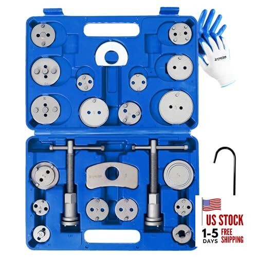 24PCS Brake Caliper Compression Tool, Heavy Duty Caliper Compressor Kit, blue