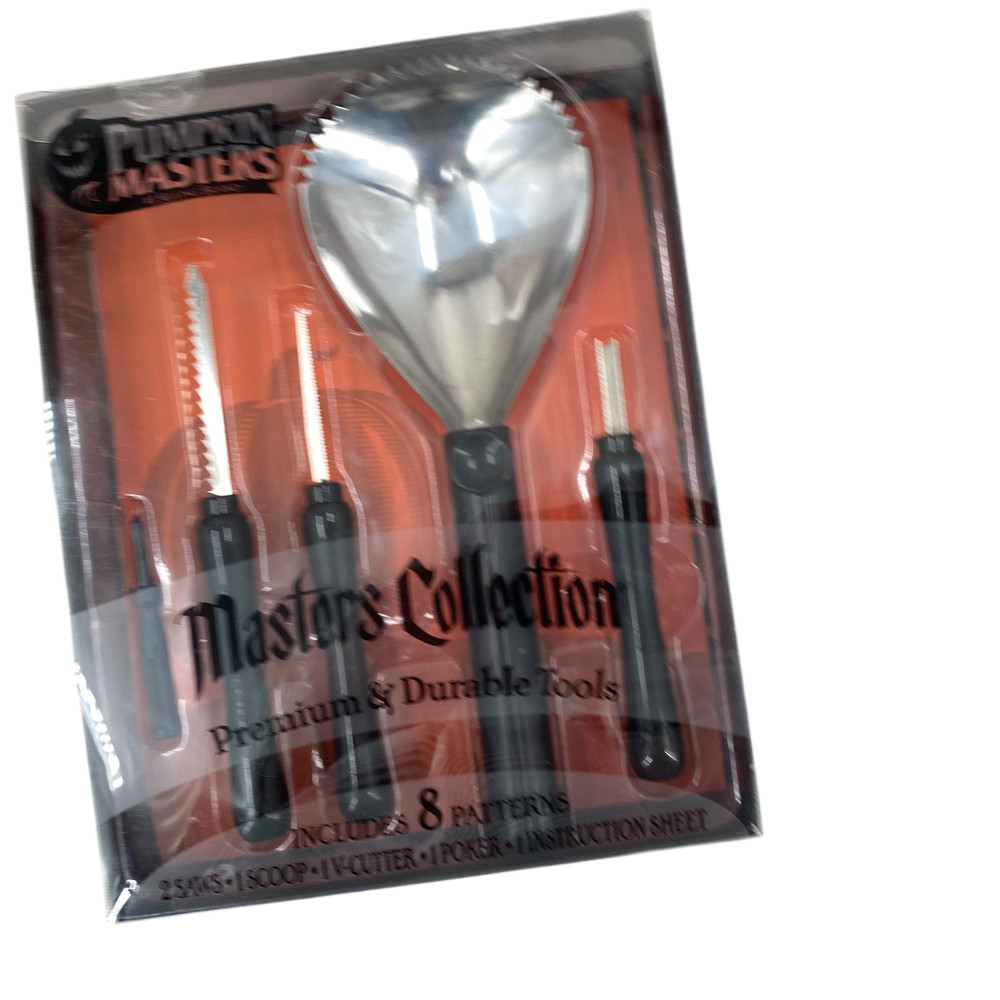 Pumpkin Masters Carving Kit Masters Collection 5 Tools 8 Patterns NEW Unopened