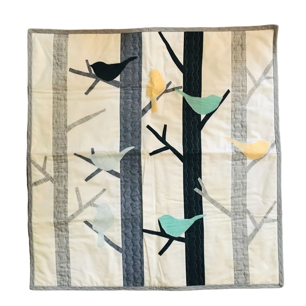 Winter Birds Table Topper, Quilted Panel from Table Please, Part TWO, Muted