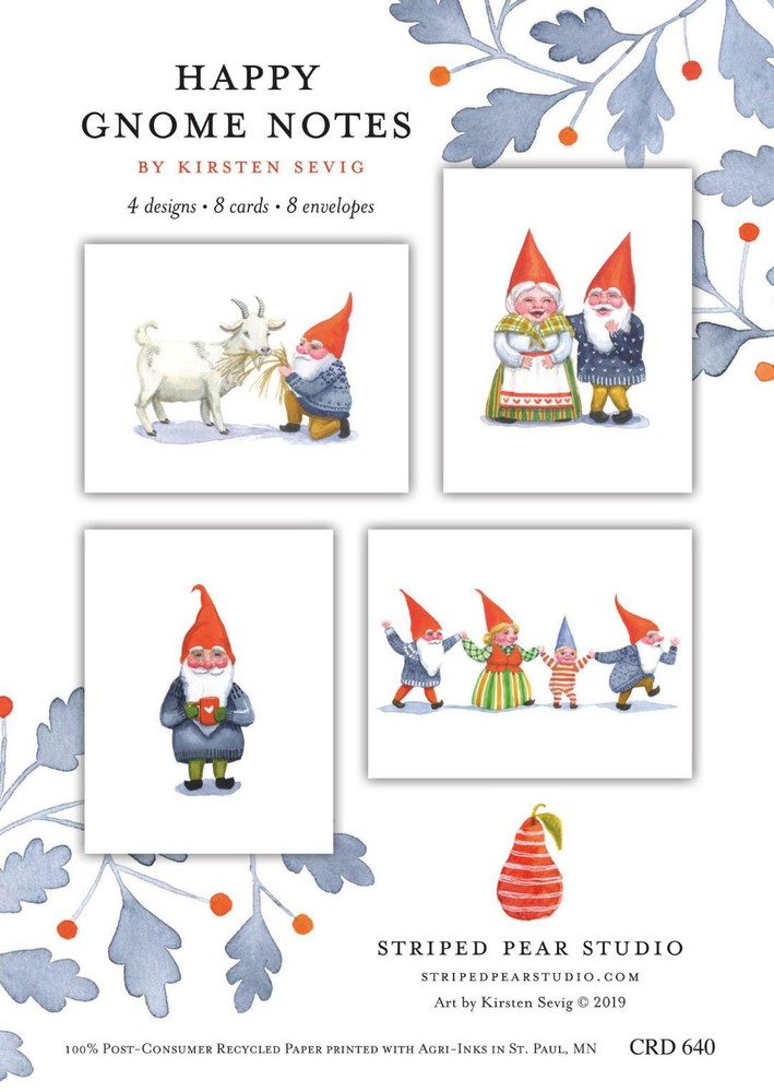 Happy Gnome Notes Notecards Set, NEW