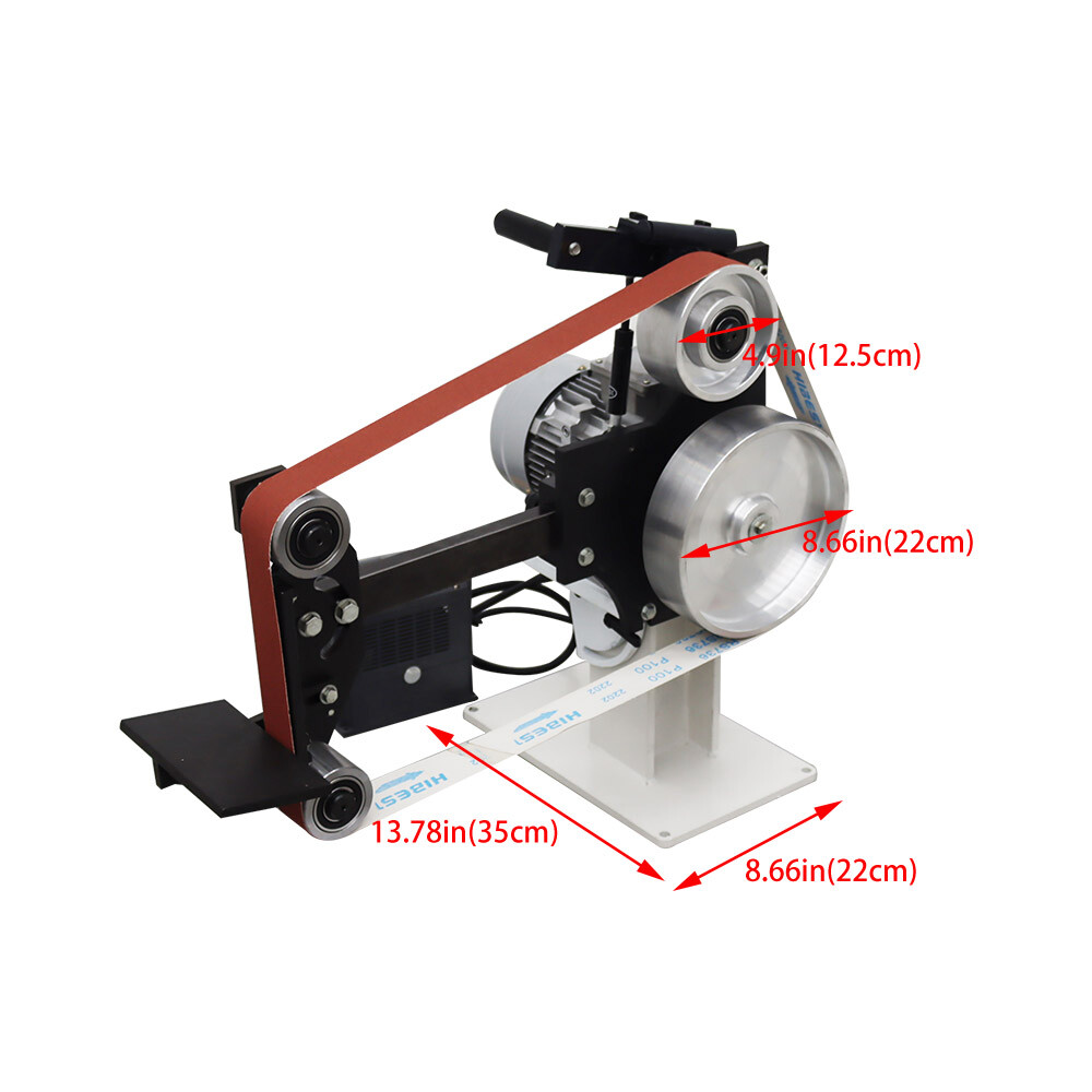 Vertical & Horizontal Frequency Conversion Belt Sander Grinder 3 Grinding Wheels