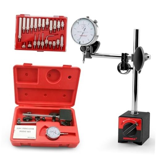 Dial Indicator with Magnetic Base 0-1.0" & Point Set Dial Test Indicator