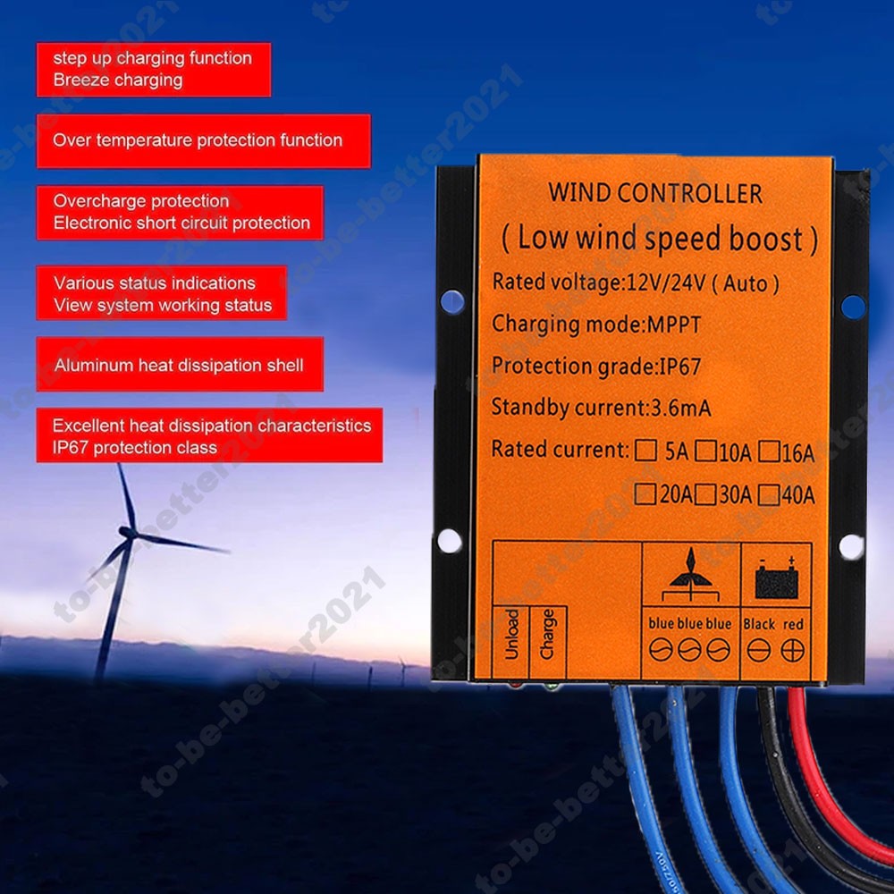 3000W MPPT Charge Controller Wind Turbine Generator 12V 24V 48V Regulator Boost