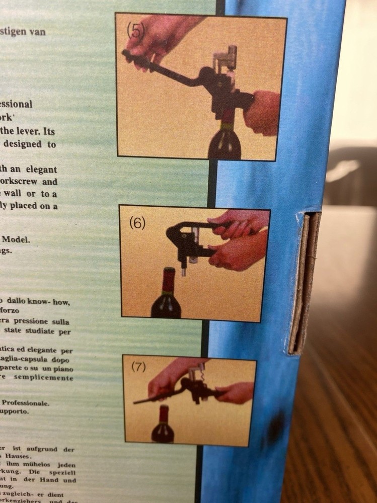 NIB Tools - Wine Bottle Corkscrew Opener - Lever-style