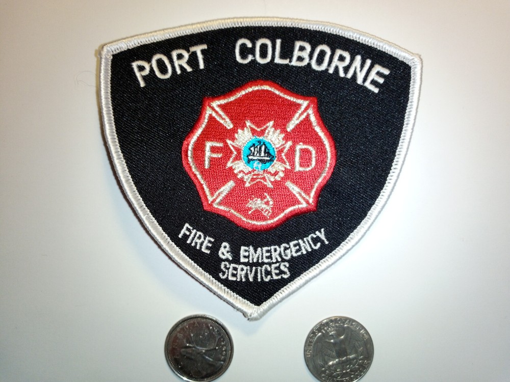 Port Colbourne Fire Department Silver Patch Badge Crest