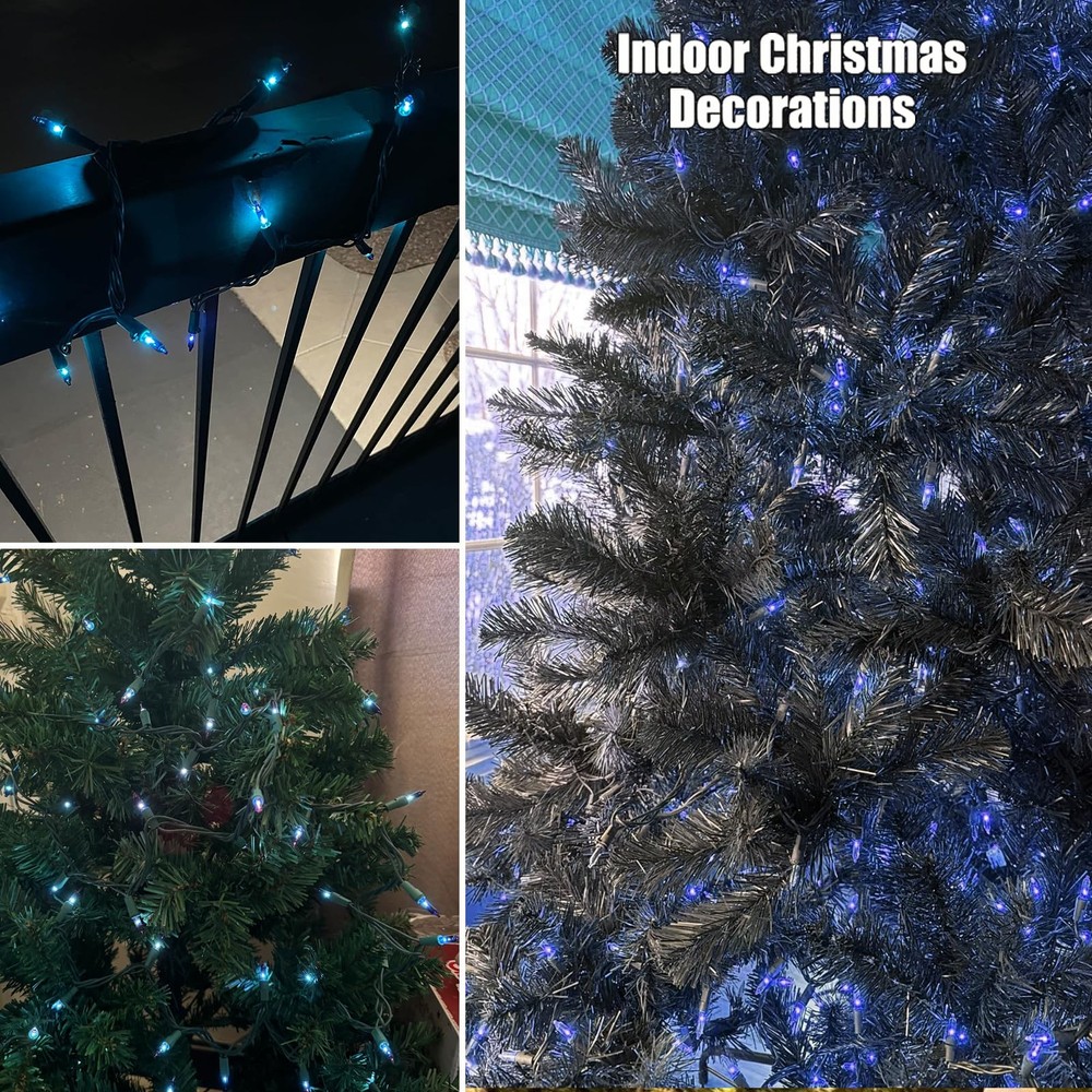 HISHINY Christmas Lights 100 Count Blue Tree String 21feet,