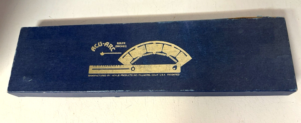 ACU-ARC Adjustable Radius Ruler with Slide Rule & Box Vintage