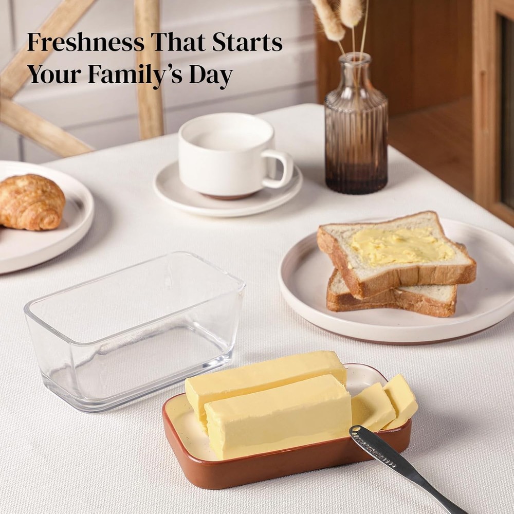 Stylish and Functional Butter Keeper with Ceramic Lid - Dishwasher Safe Elegance