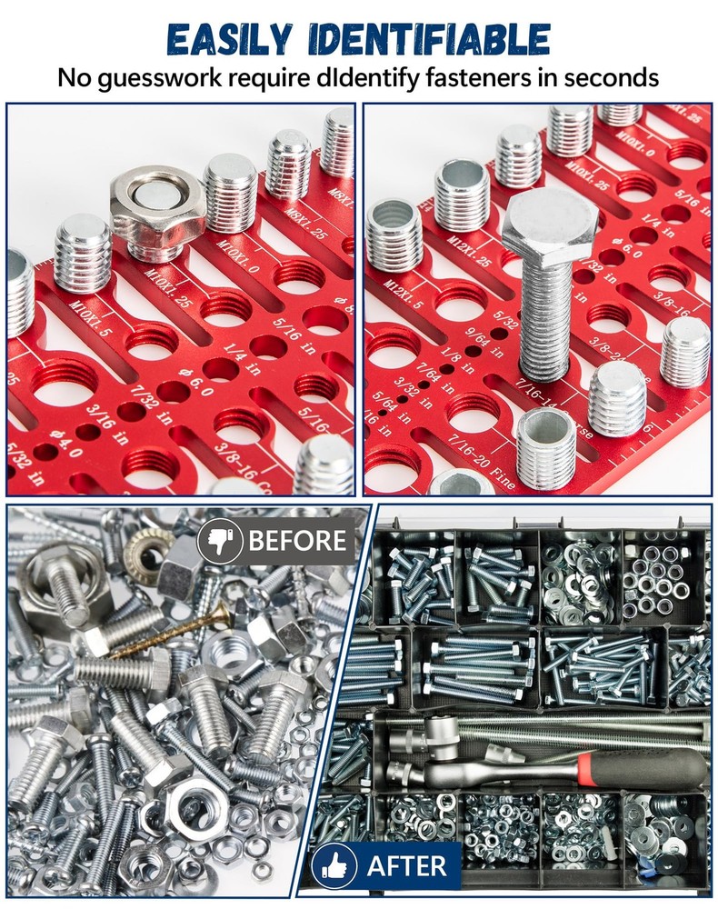55 Nut and Bolt Thread Checker Thread Checker Standard and Metric