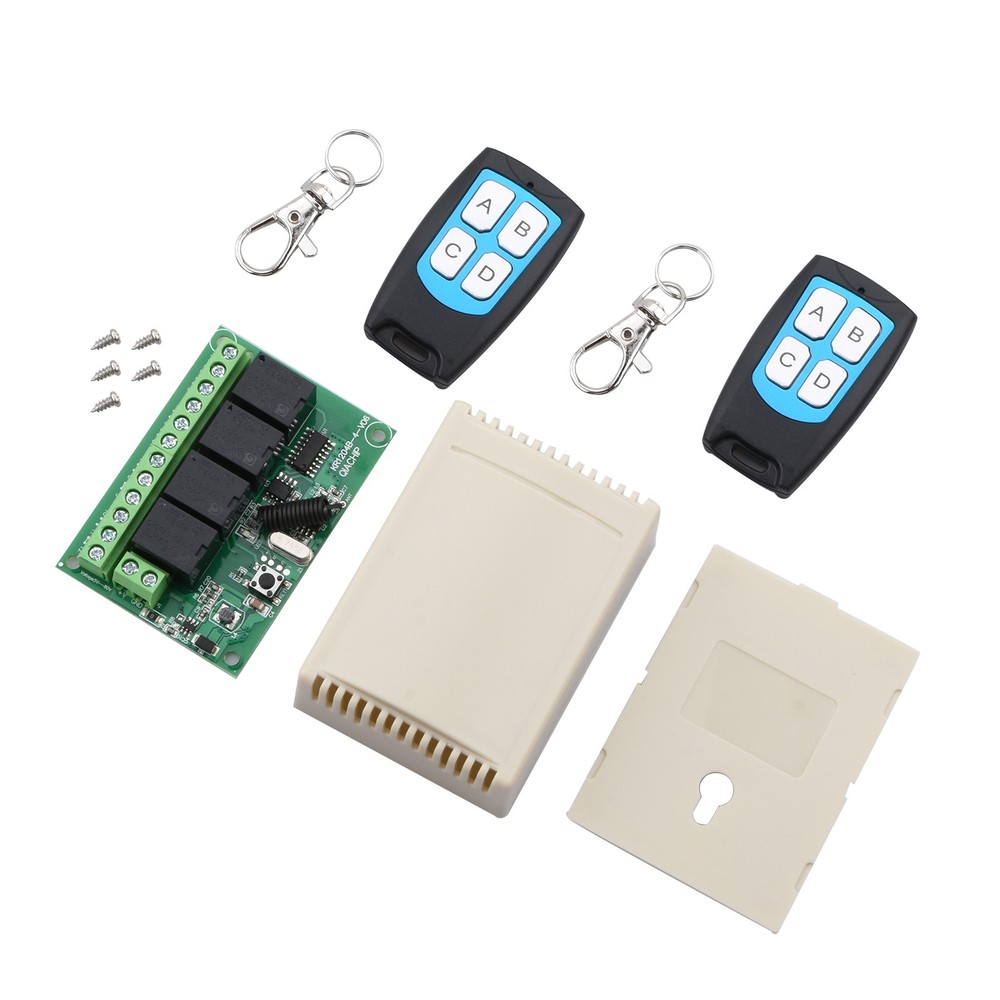 Long Range DC 4-Channel 443MHz Wireless RF Remote Control Relay Switch
