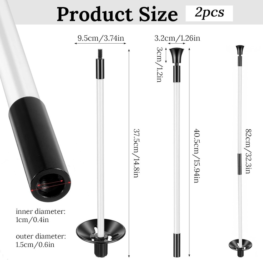 2 Pack Golf Flagpole - Portable Detachable Design - Ball Retrieval Base, Perfect