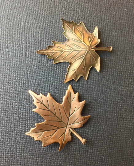 33325 Medium Maple Leaf Jewelry Finding Copper Oxidized