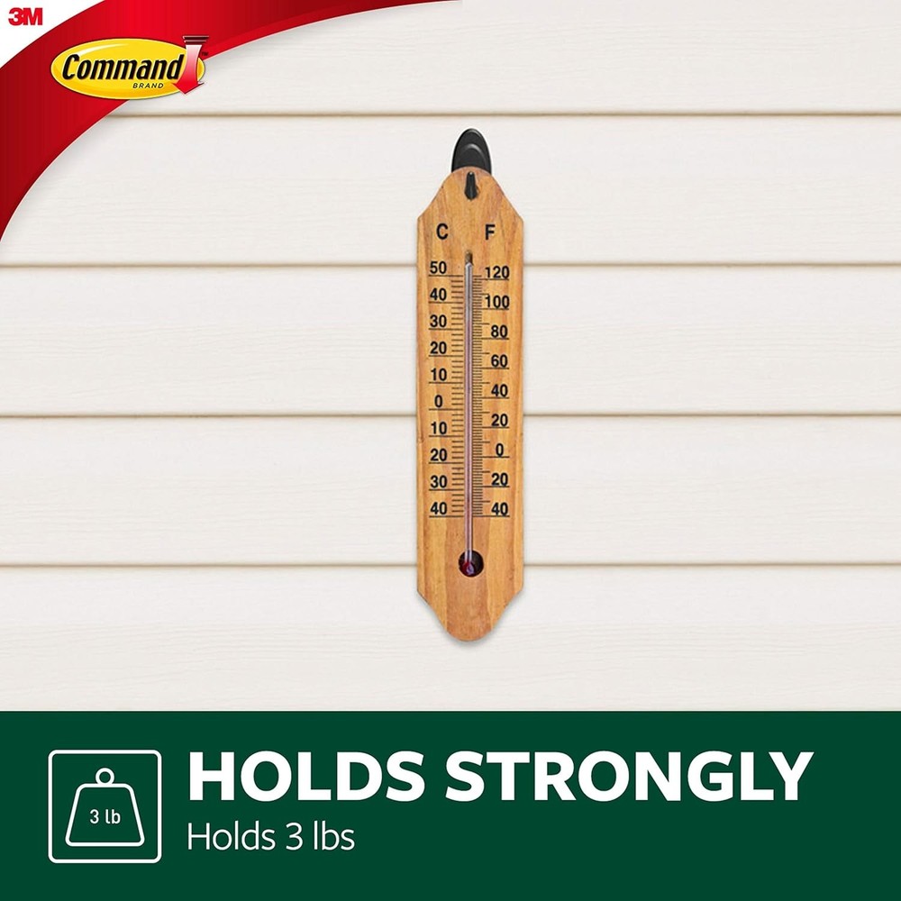 Command Outdoor Terrace Hooks, 2 Hooks and 4 2 & 4 Strips, Black