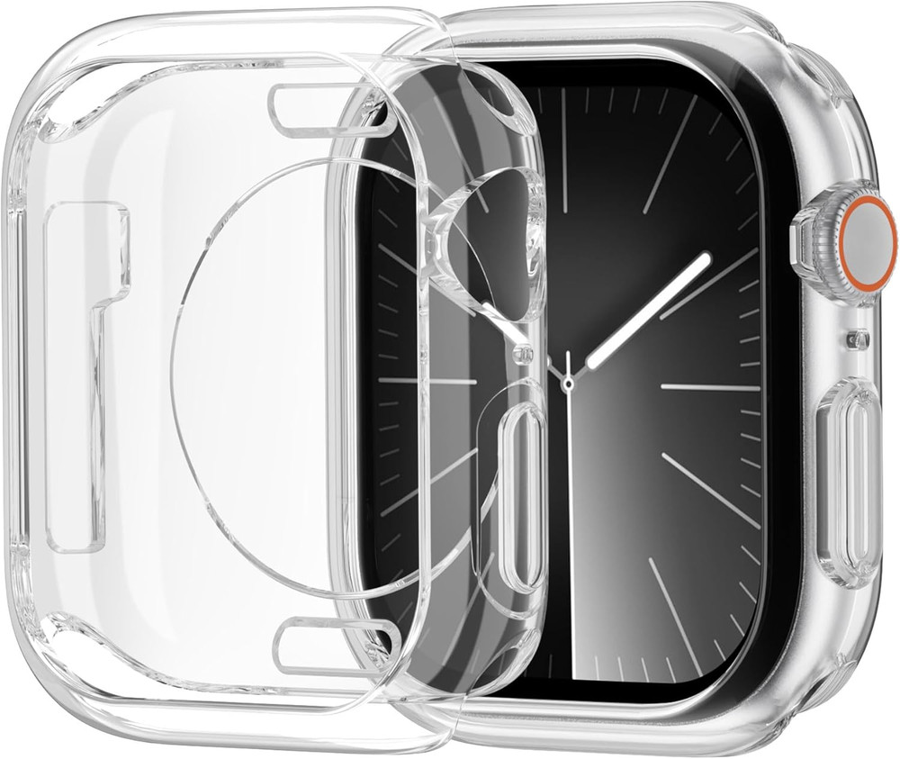 2 Pack [NO Screen Protector] Soft TPU Bumper Case for Apple Watch Series 9/8/7 4