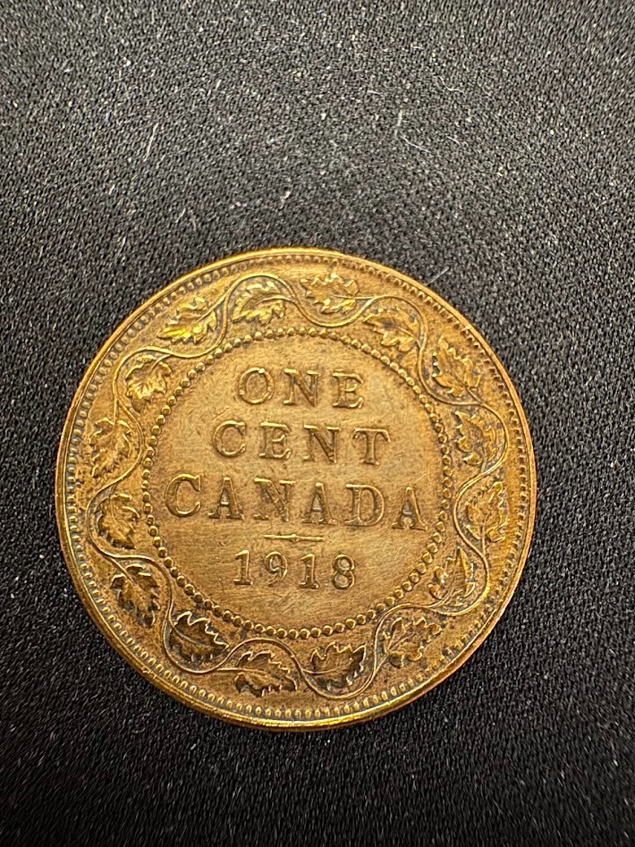 Bronze 1918 Canada Cent RD Proof like- CM-0241