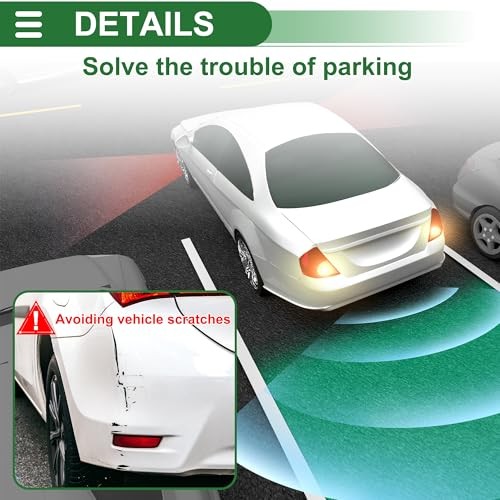 Universal Car Auto Vehicle Reverse Backup Radar System Reverse Parking Red