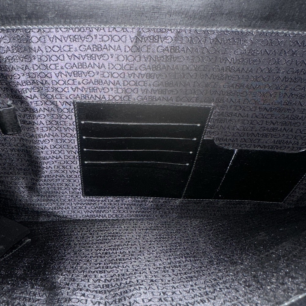 Dolce & Gabbana Men’s Black Briefcase/Document Case Top Handle Push Lock