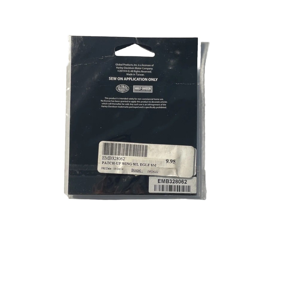 HARLEY DAVIDSON MOTORCYCLE Eagle Winged Large Silver Patch Emblem EB328064