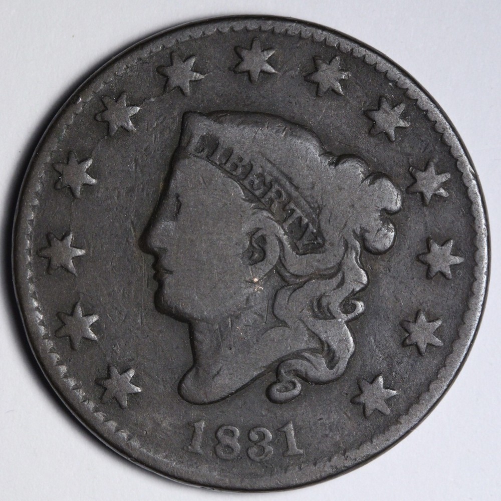 1831 Coronet Head Large Cent FINE E112 AWHR