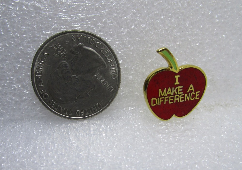 I Make A Difference Red Apple Pin
