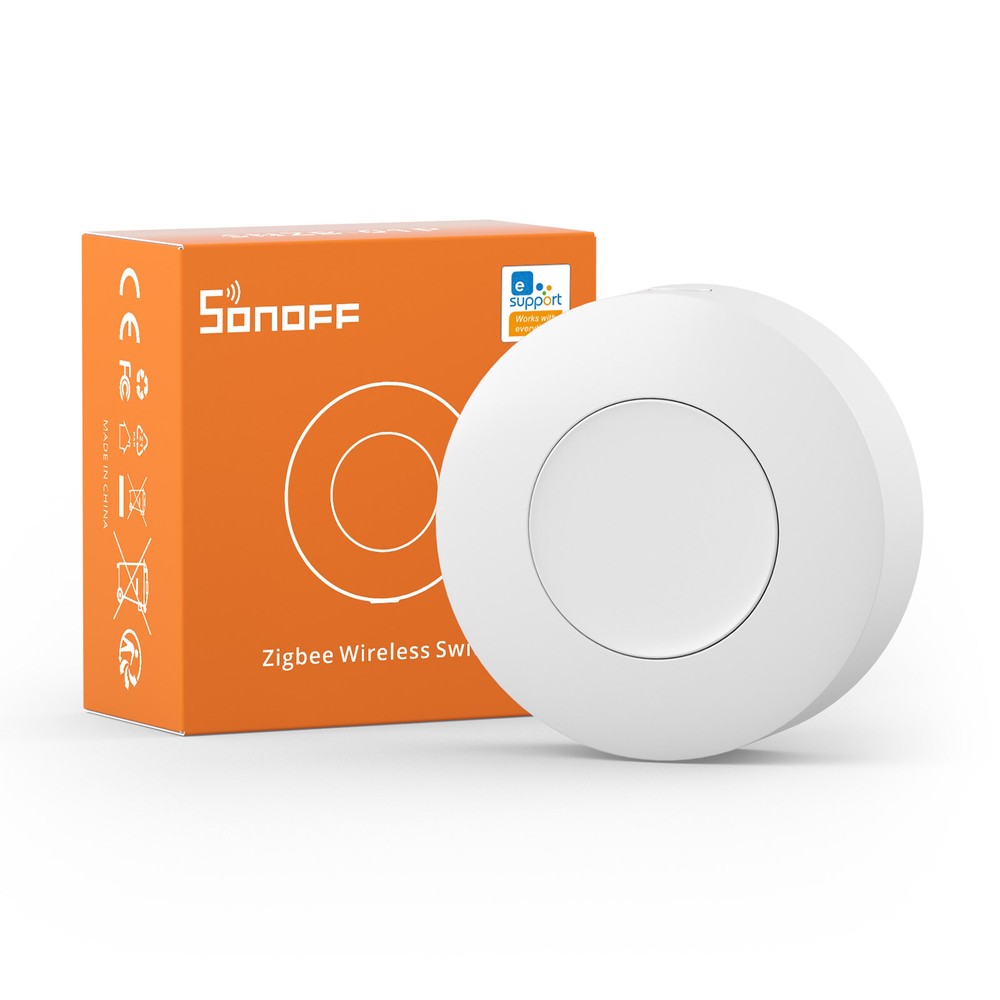 1-2 Pack SONOFF Zigbee Wireless Switch SNZB-01P Smart Light Switch Voice Control