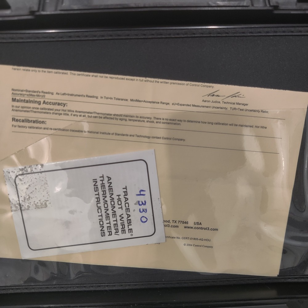 Control Company Hot Wire Anemometer