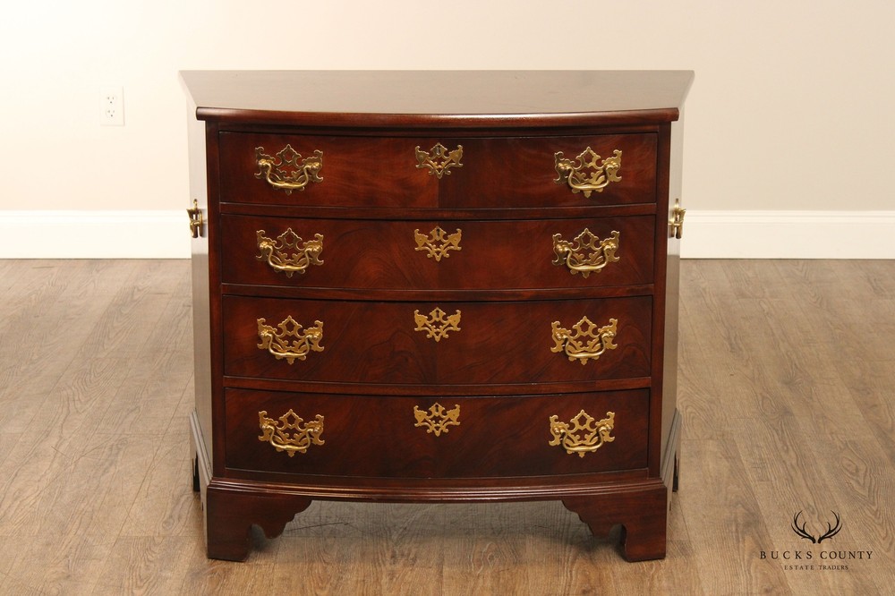 Madison Square Chippendale Style Mahogany Bowfront Bachelor's Chest
