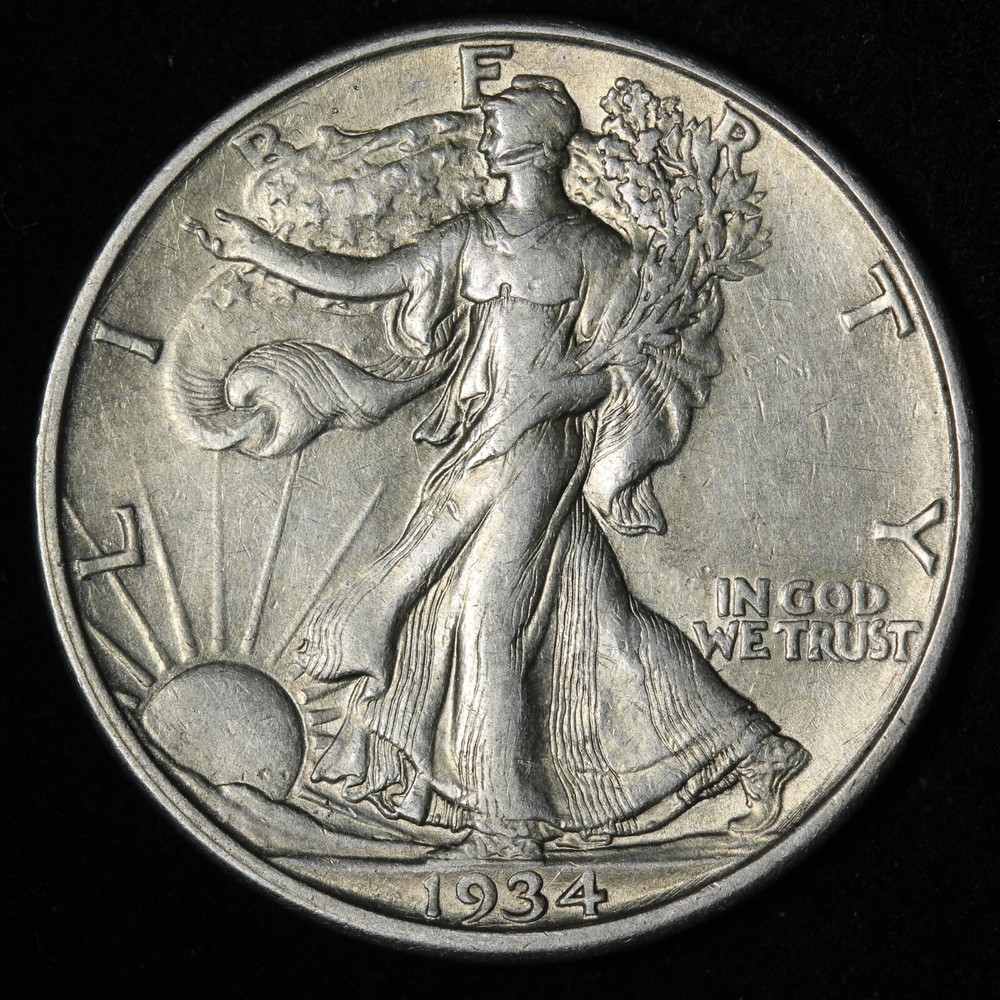 1934-D Walking Liberty Silver Half Dollar AU E328 YHM