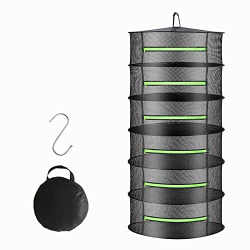 6 Layer Food Dehydrator Rack Tray Hanging Solar Fruit Herb Drying Rack Collapsib