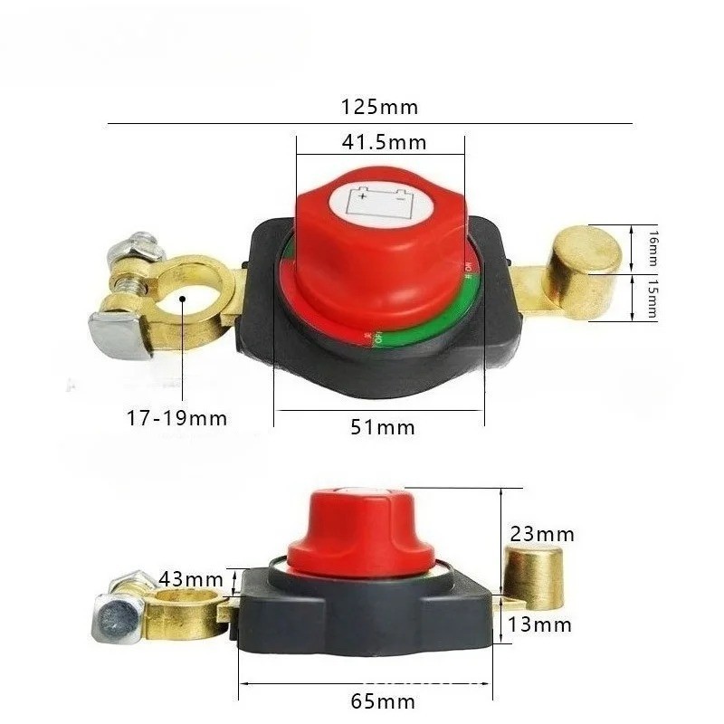 Battery disconnect switch brass battery pole power-off integrated switch car mod