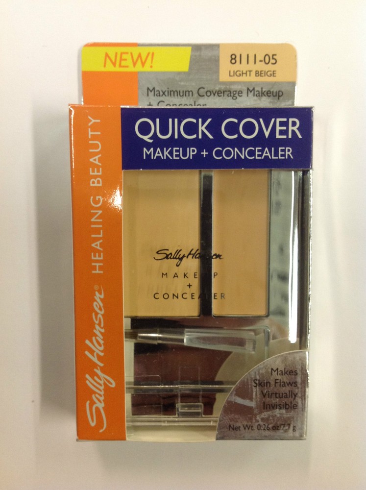Sally Hansen Quick Cover Makeup + Concealer ( LIGHT BEIGE ) NEW.