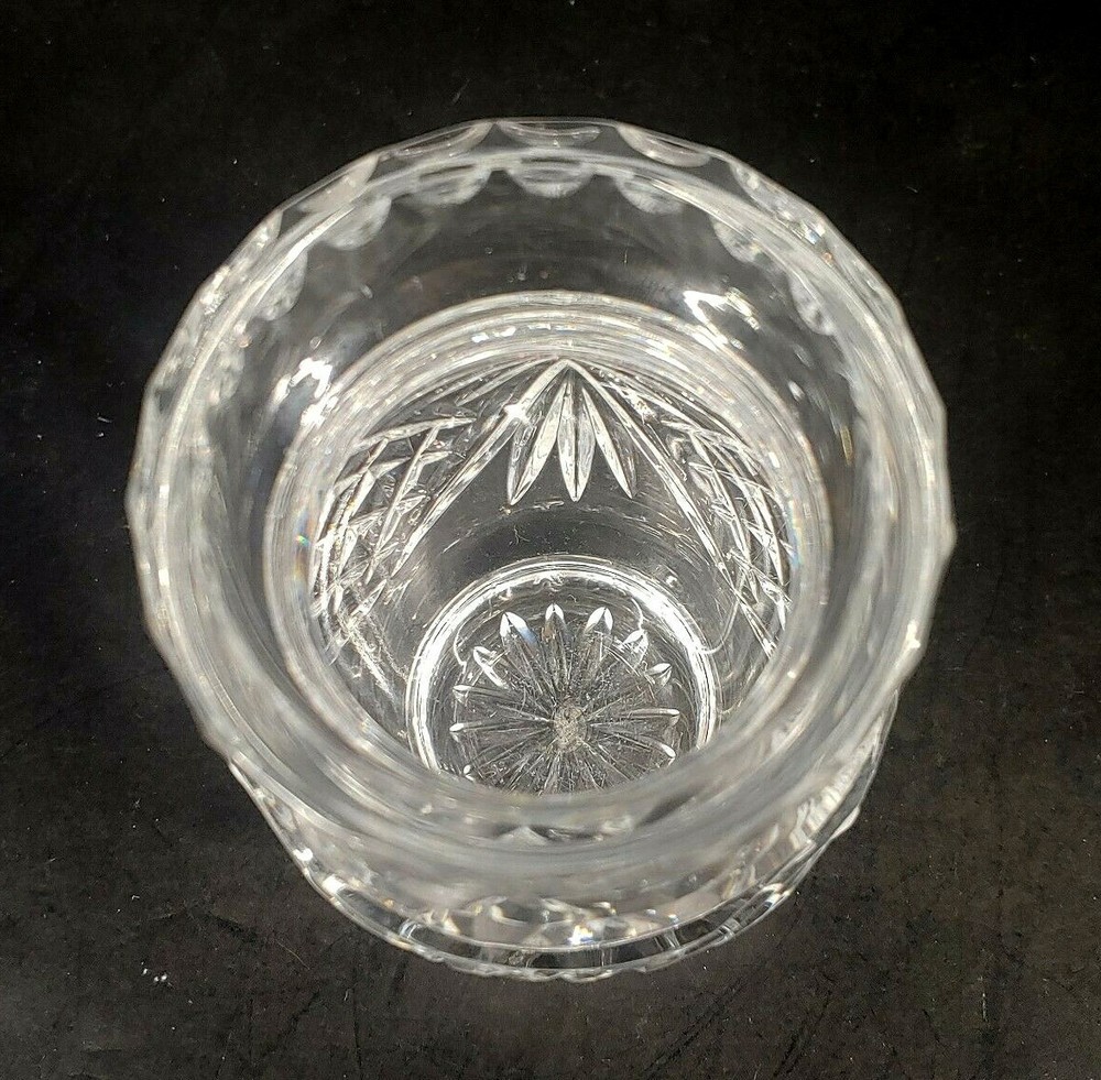 Vintage Crystal Sunray & Diamond Pattern Vase mABL